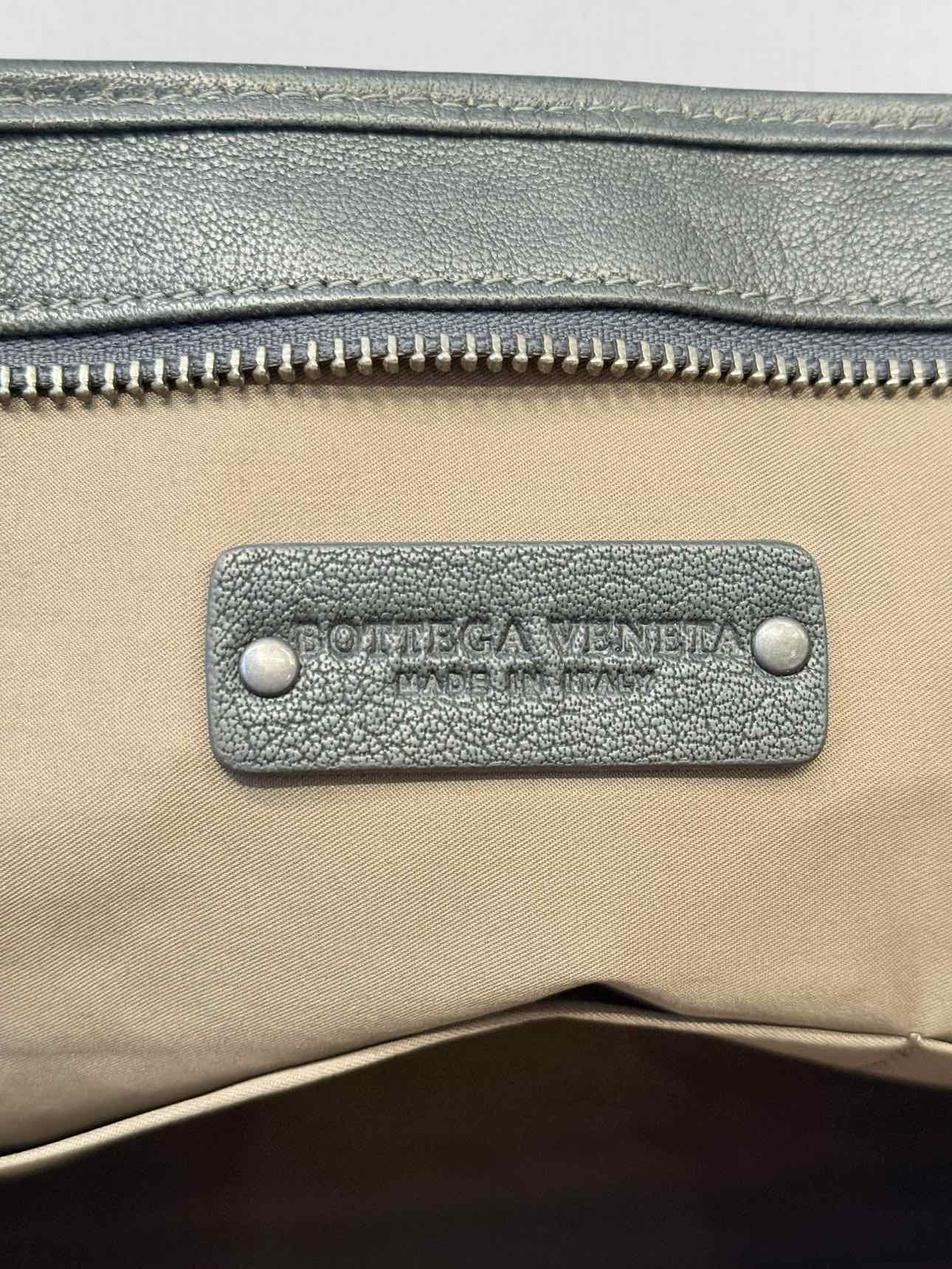 BOTTEGA VENETA Burgundy & Green Latticing Laptop Bag