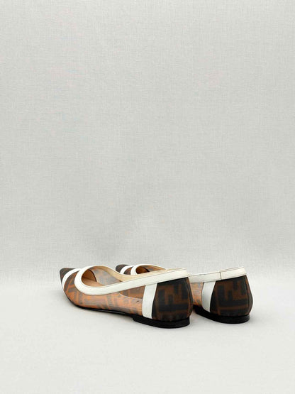 FENDI Colibri Brown & White Size EU 35 Ballet Flats