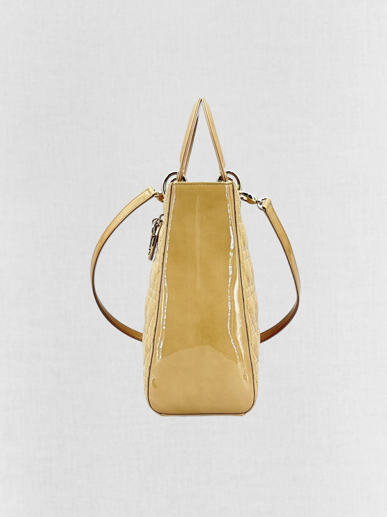 DIOR Lady Dior Beige Cannage Top Handle
