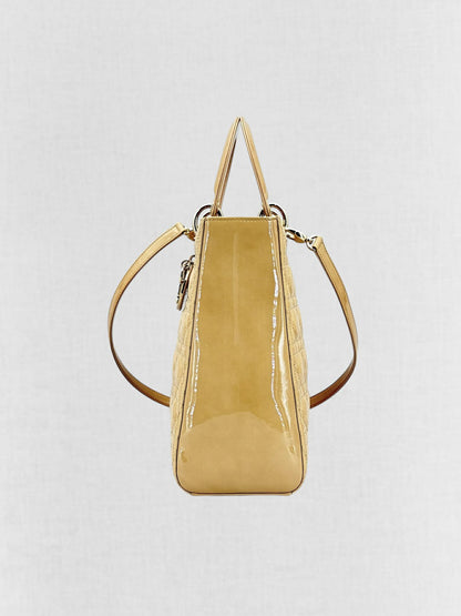 DIOR Lady Dior Beige Cannage Top Handle