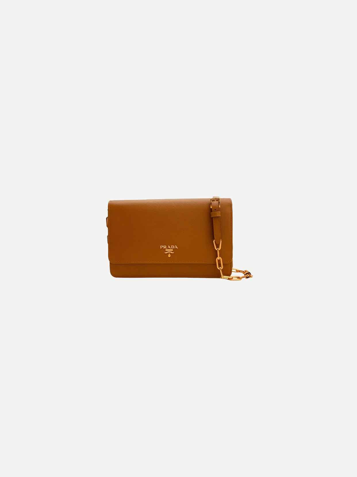 PRADA Wallet on Chain Caramel Shoulder Bag