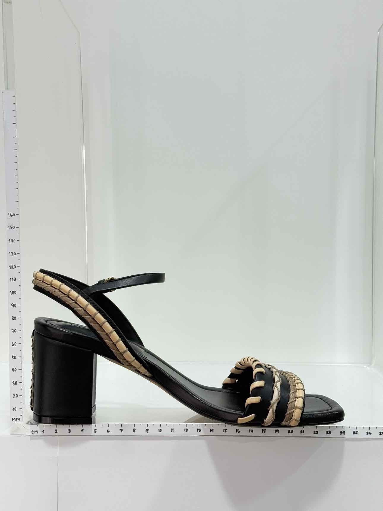 ULLA JOHNSON Black & Beige Size EU 39 Heeled Sandals