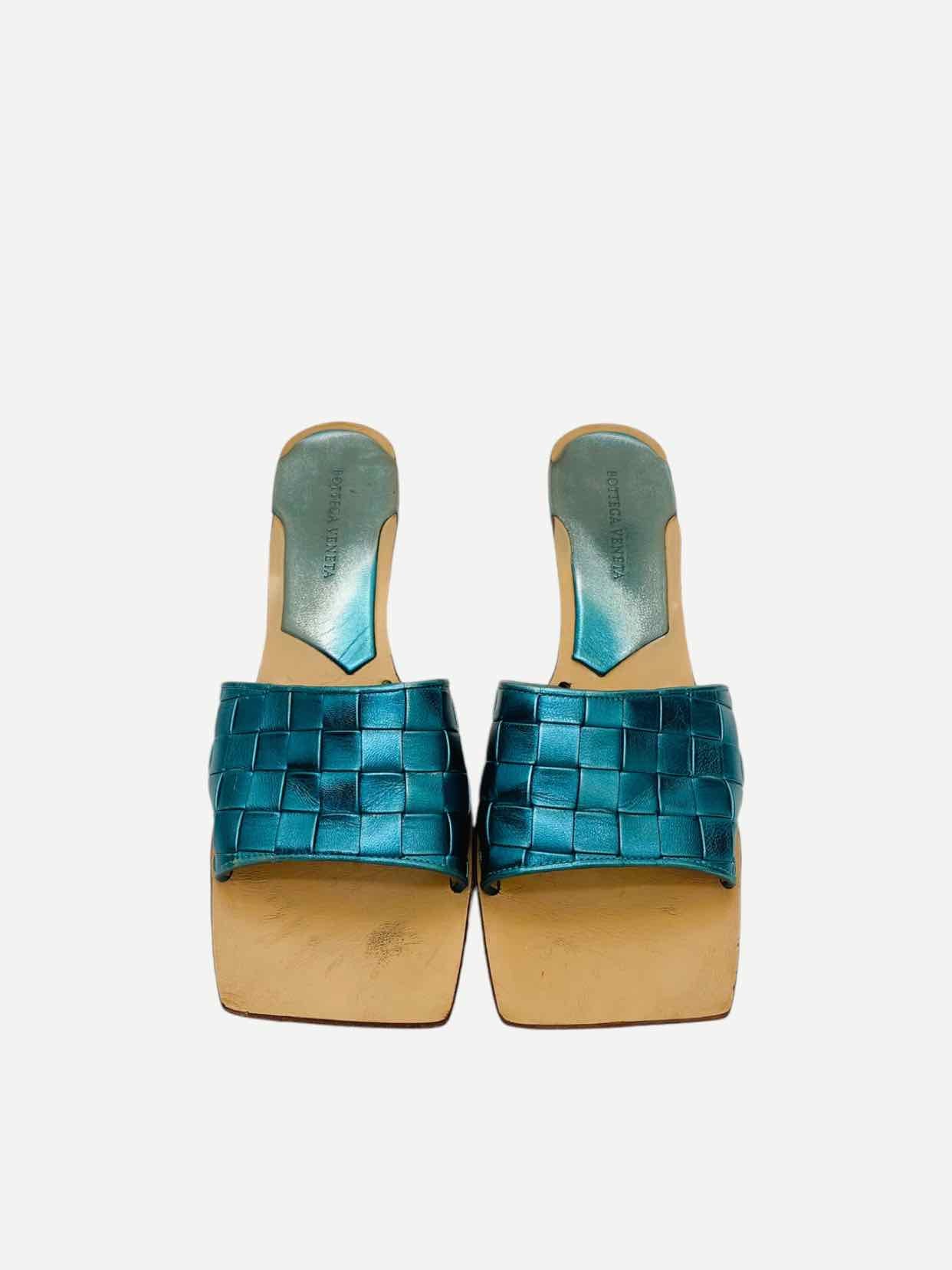 BOTTEGA VENETA Square Toe Intrecciato Size EU 41 Mules