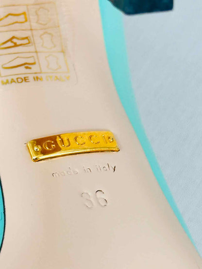 GUCCI Molina Lips Turquoise Size EU 36 Pumps