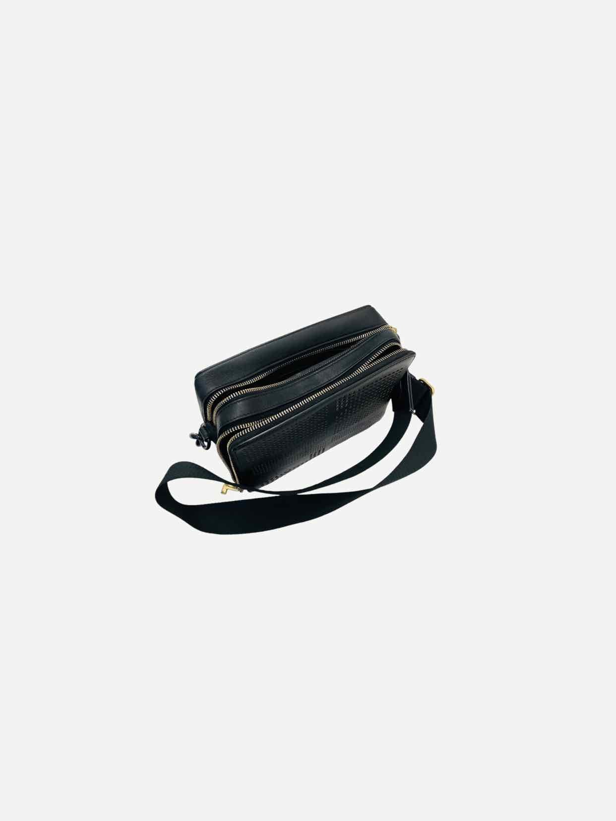 LANVIN Laser Cut Black Shoulder Bag