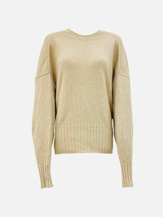 ISABEL MARANT Basic Beige Ribbed Trim Jumper