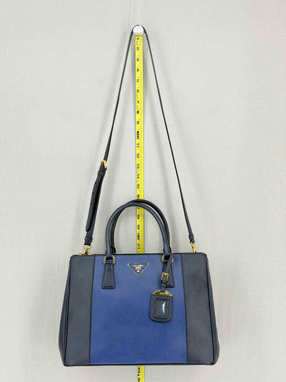PRADA Double Zip Navy Blue Tote Bag