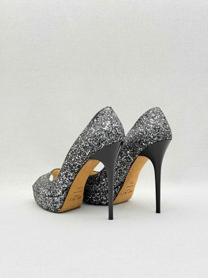 JIMMY CHOO Crown Black & Silver Size EU 39.5 Pumps