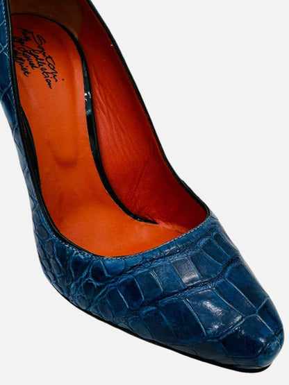 SANTONI Croc Blue Pumps 37