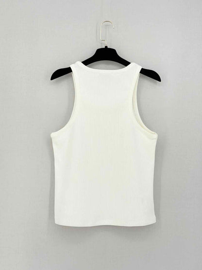 ESSE White Ribbed Size US 10 Tank Top