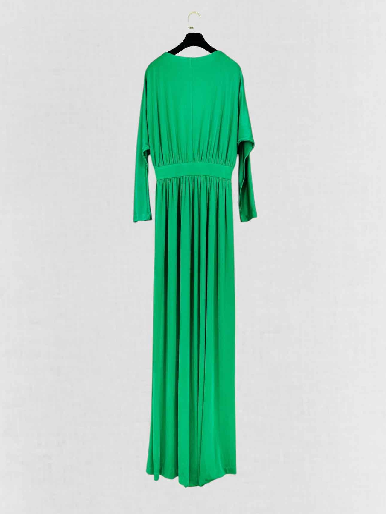 HALSTON HERITAGE Pleated Green Size Medium Long Dress