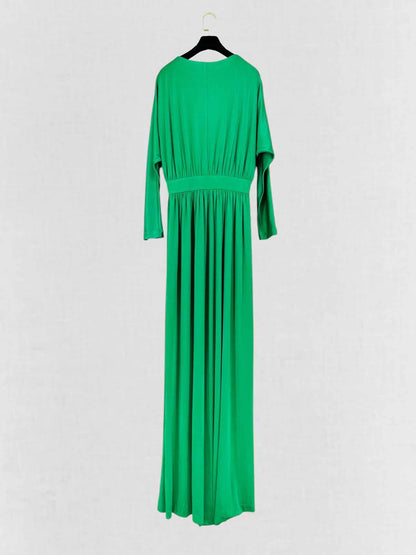 HALSTON HERITAGE Pleated Green Size Medium Long Dress