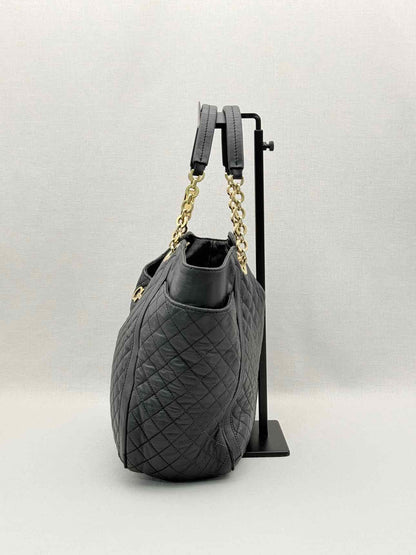 SALVATORE FERRAGAMO Betulla Chain Black Tote Bag