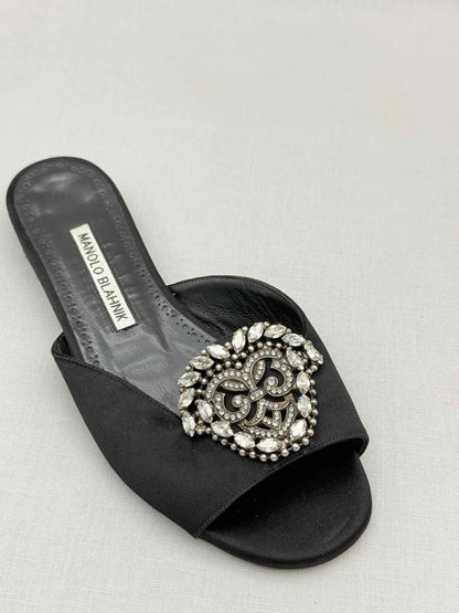 MANOLO BLAHNIK Pralina Black Size EU 35.5 Mules