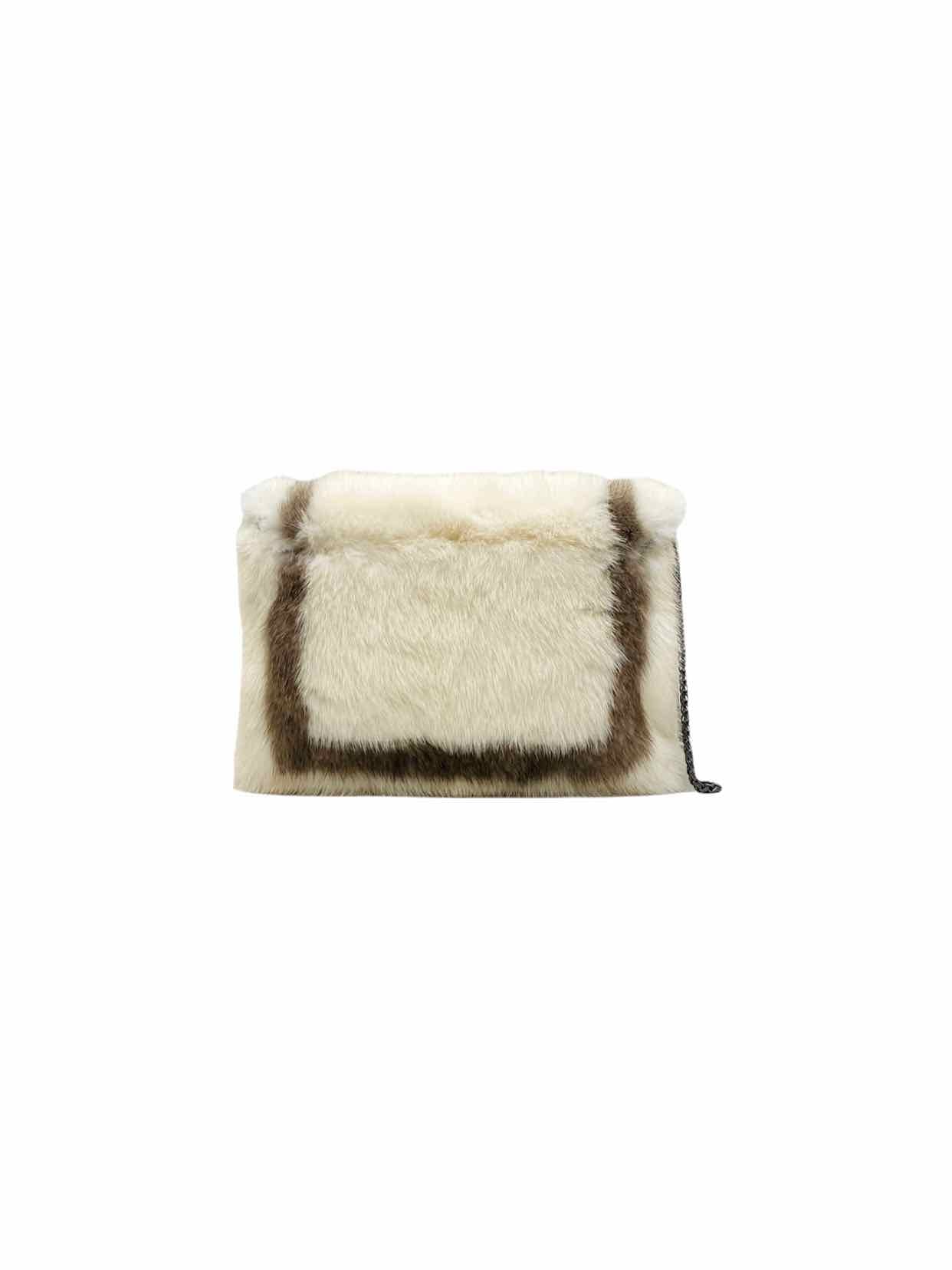 BARABOUX Envelope White Mocha Clutch Reems Closet