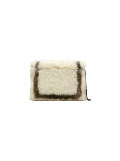 BARABOUX Envelope White & Mocha Clutch