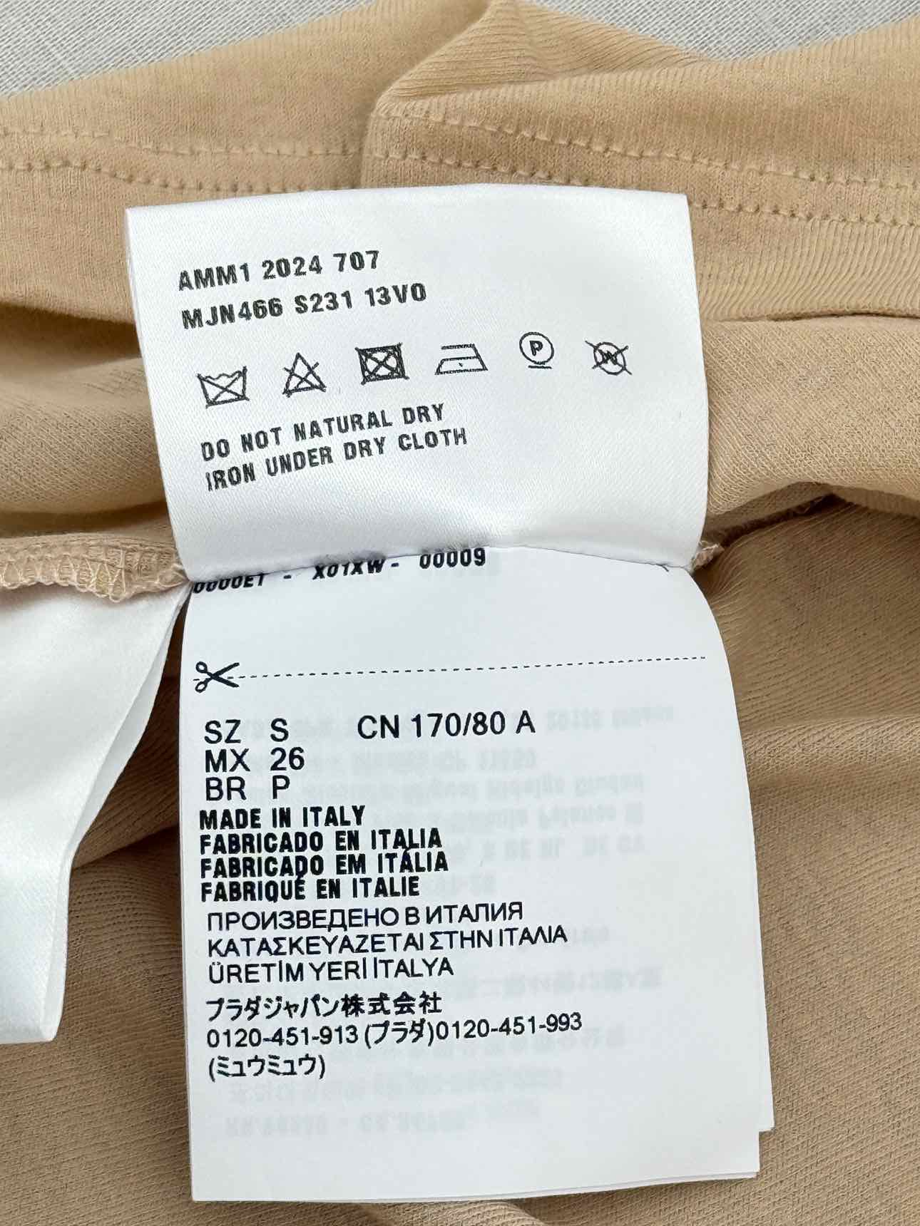 MIU MIU Beige Logo Size Small T-shirt