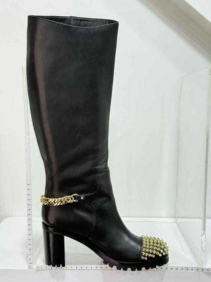 CHRISTIAN LOUBOUTIN Black Size EU 39 Knee High Boots