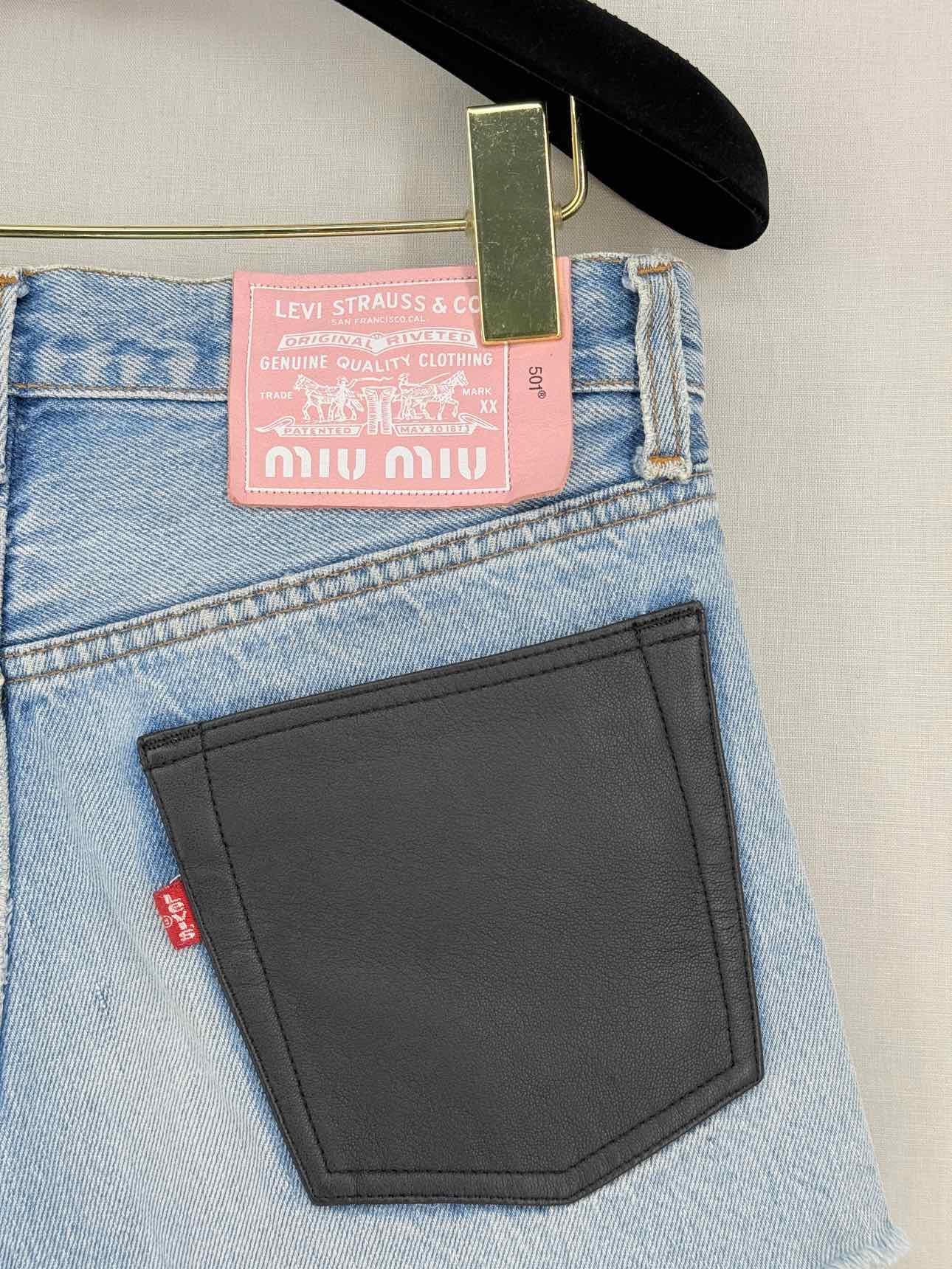 MIU MIU Cut Off Light Blue Washed Size 34 Shorts