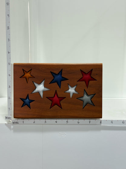 LINA BRAX Brown Multicolor Star Clutch