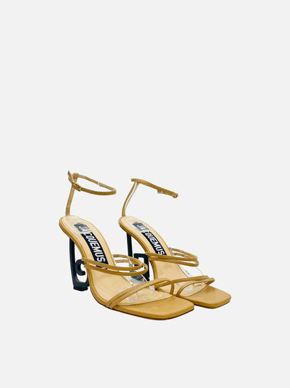 JACQUEMUS Swirling Js Espiral Beige Heeled Sandals 39.5