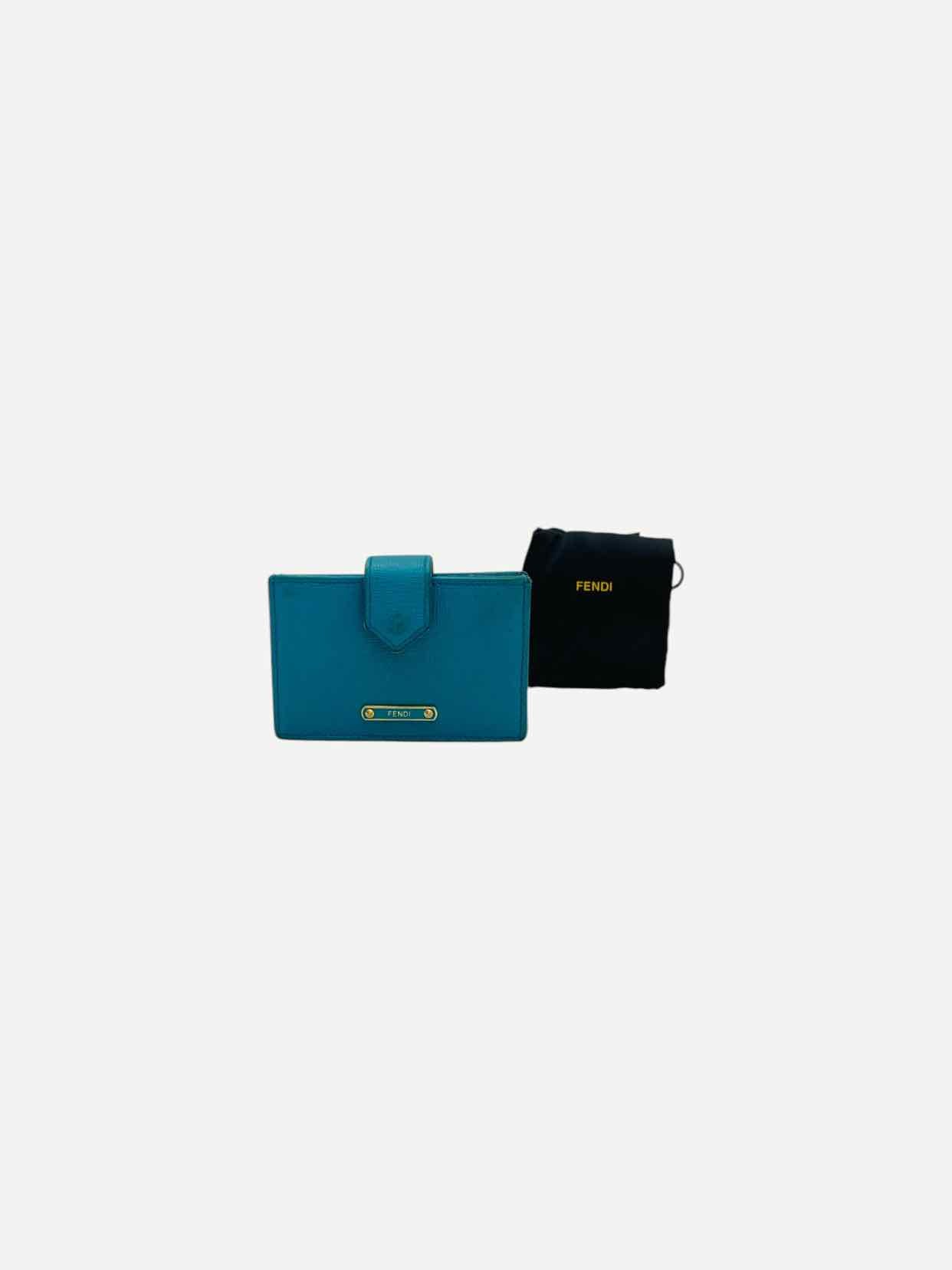 FENDI Elite Accordian Blue Card Holder