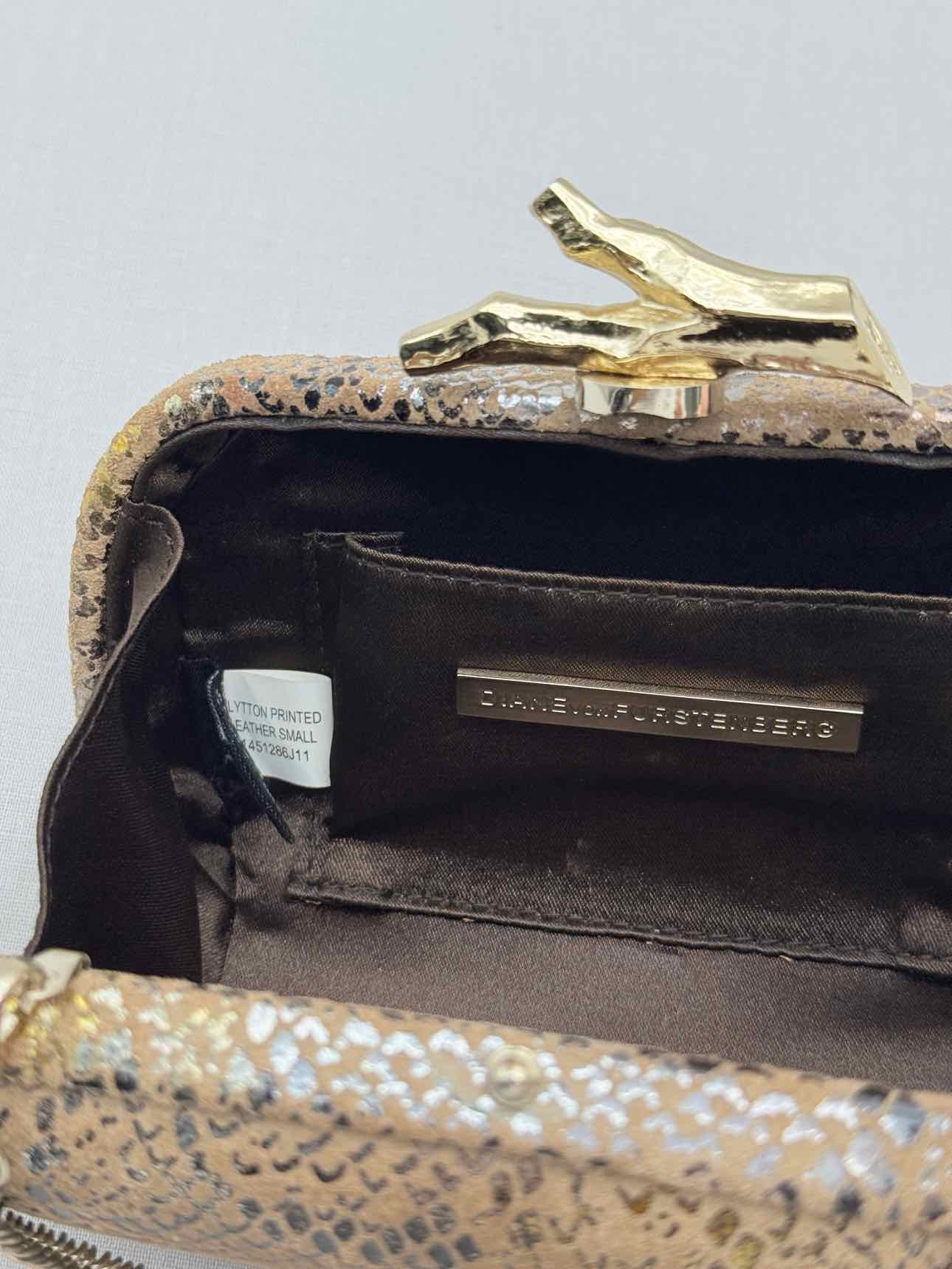 DVF Lytton Minaudière Metallic Gold Clutch
