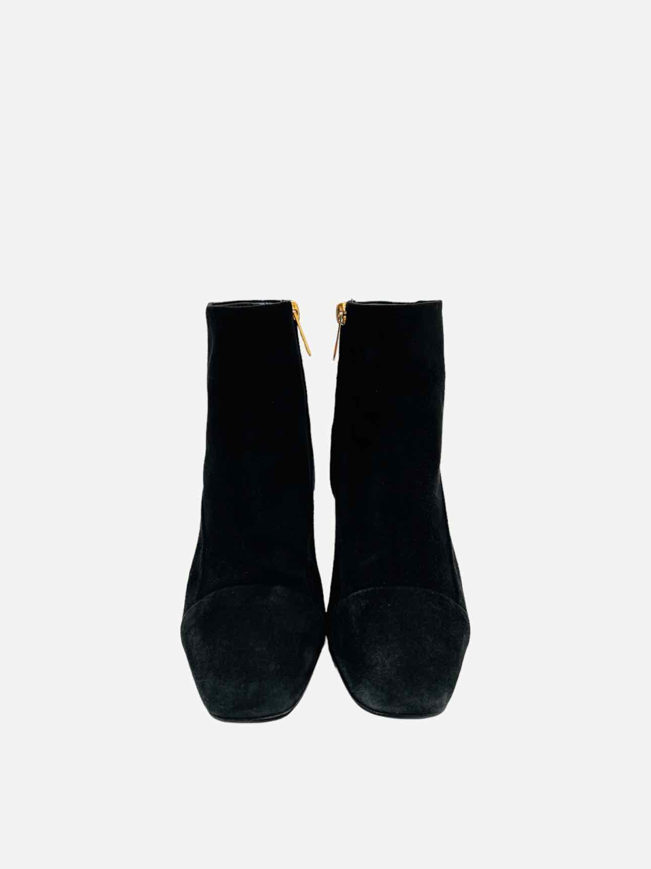 HERMES Curacao Black Ankle Boots 35