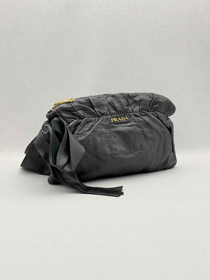PRADA Antik Bow Black Clutch
