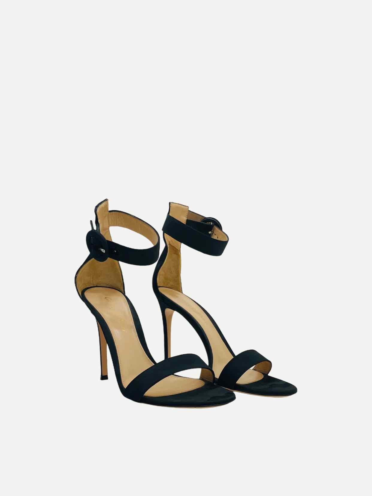 GIANVITO ROSSI Portofino Black Heeled Sandals 36.5