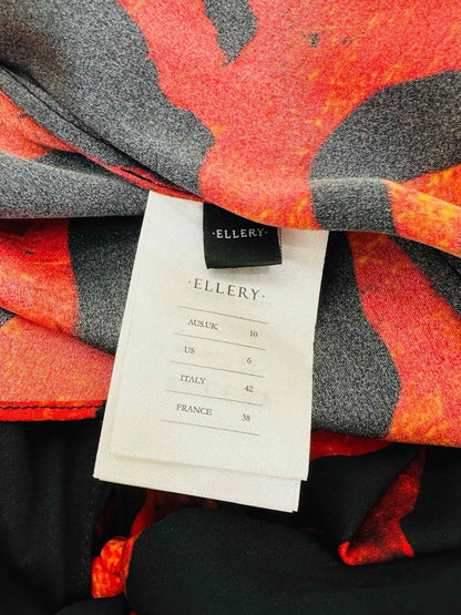 ELLERY Kabukimono Black & Red Size US 6 Midi Dress