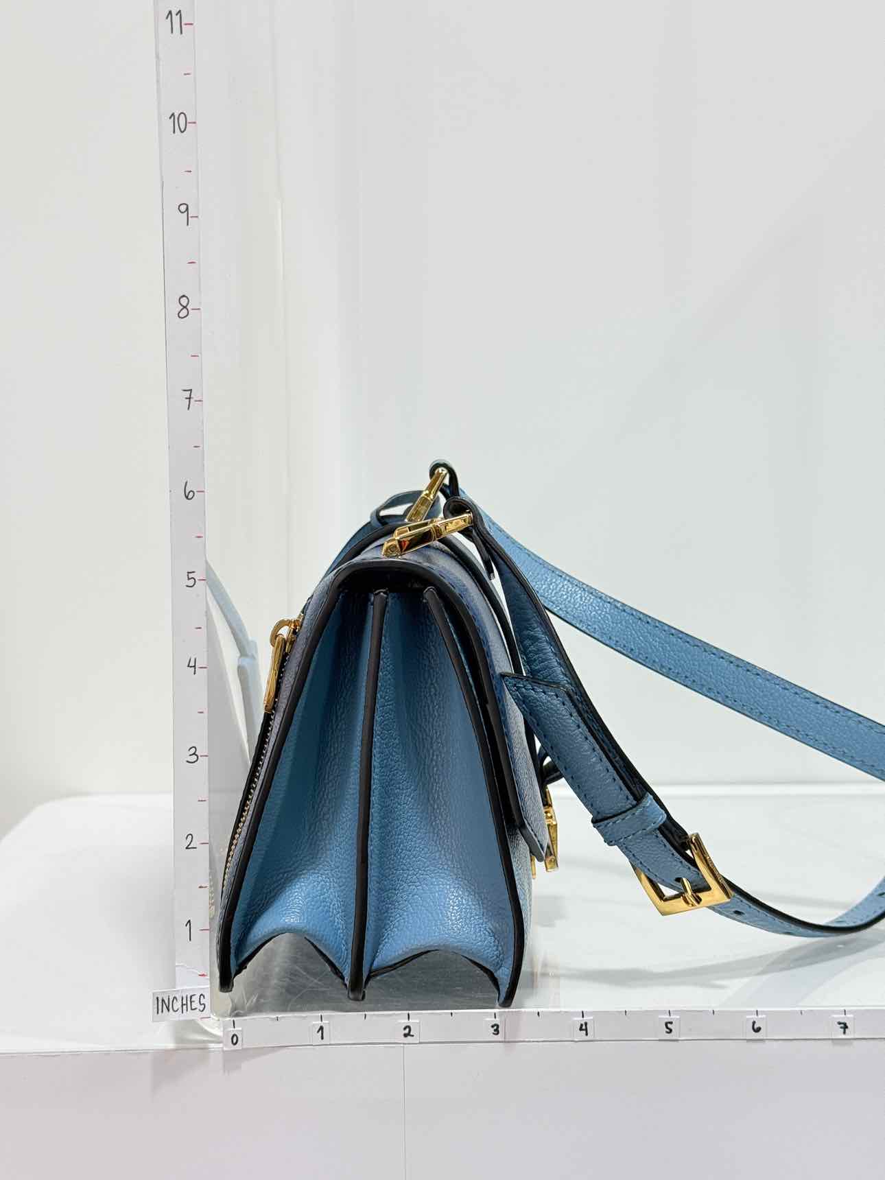 MIU MIU Madras Blue Tapestry Shoulder Bag