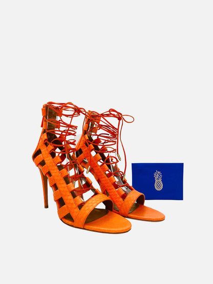 AQUAZZURA Gladiator Orange Heeled Sandals 40.5