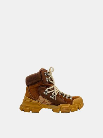 GUCCI Journey Brown GG Hiker Boots