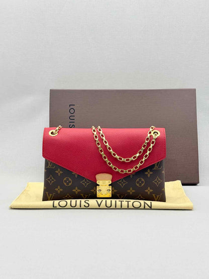 LOUIS VUITTON Pallas Chain Red Monogram Shoulder Bag