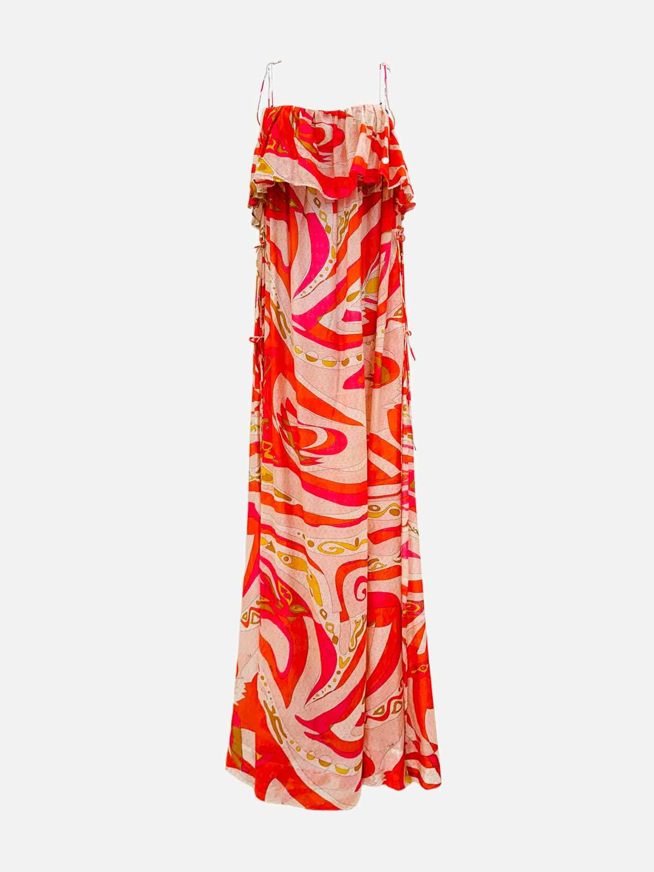 Pre - loved EMILIO PUCCI Spaghetti Strap Printed Long Dress at Reems Closet