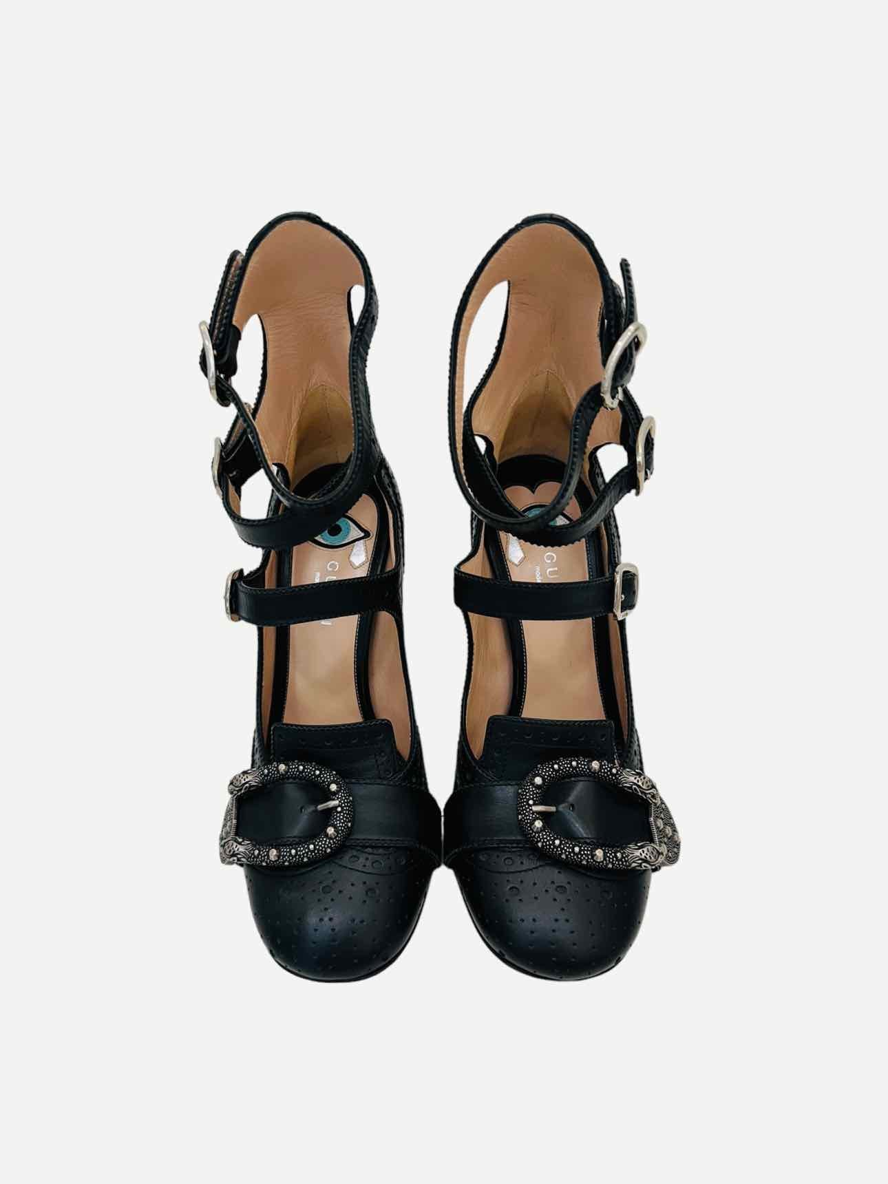 GUCCI Queercore Brogue Black Pumps 37