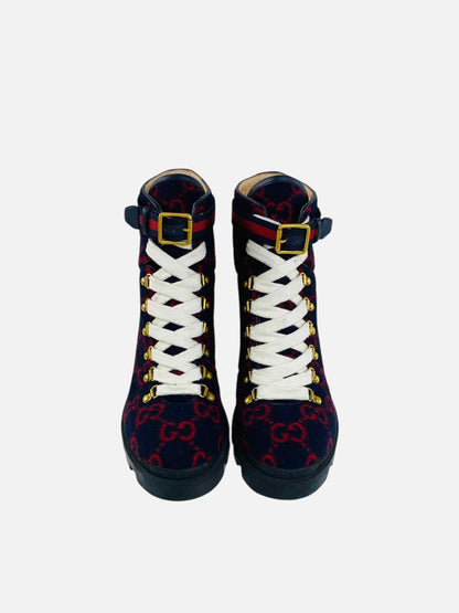 GUCCI Combat Blue & Red Size EU 40 Ankle Boots