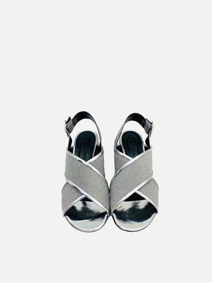 MARNI Metallic Silver Heeled Sandals