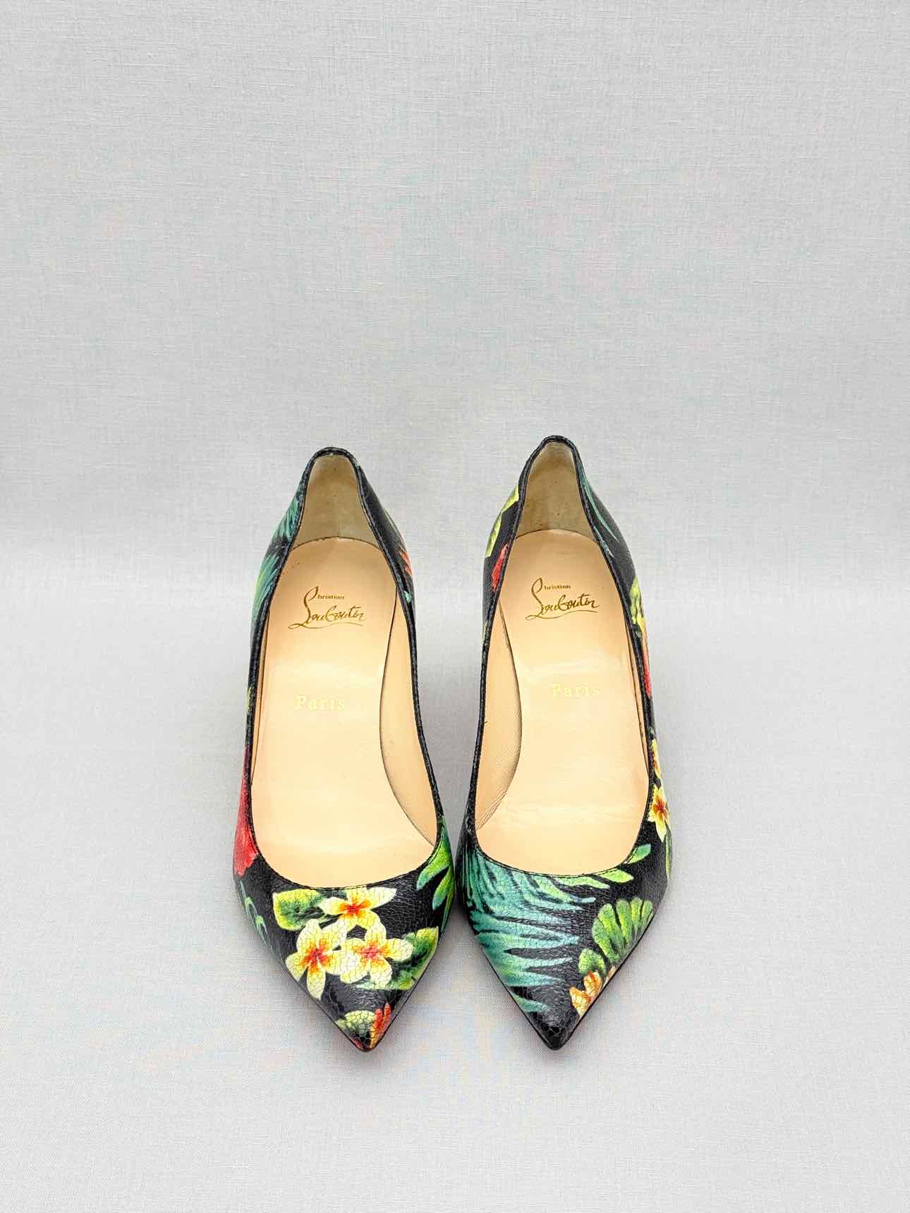 CHRISTIAN LOUBOUTIN Black Multicolor Size EU 38.5 Pumps