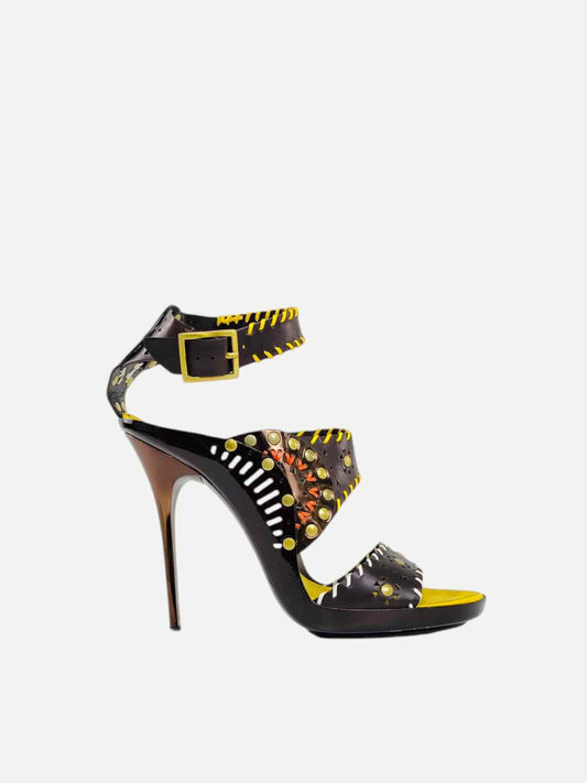 JIMMY CHOO Brown & Yellow Size EU 40 Heeled Sandals