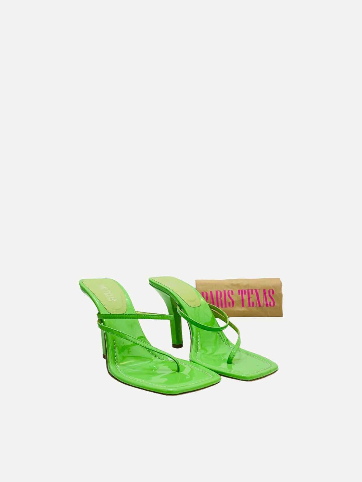 PARIS TEXAS Flip Flops Green Mules 38.5