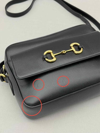 GUCCI Horsebit 1955 Black Shoulder Bag