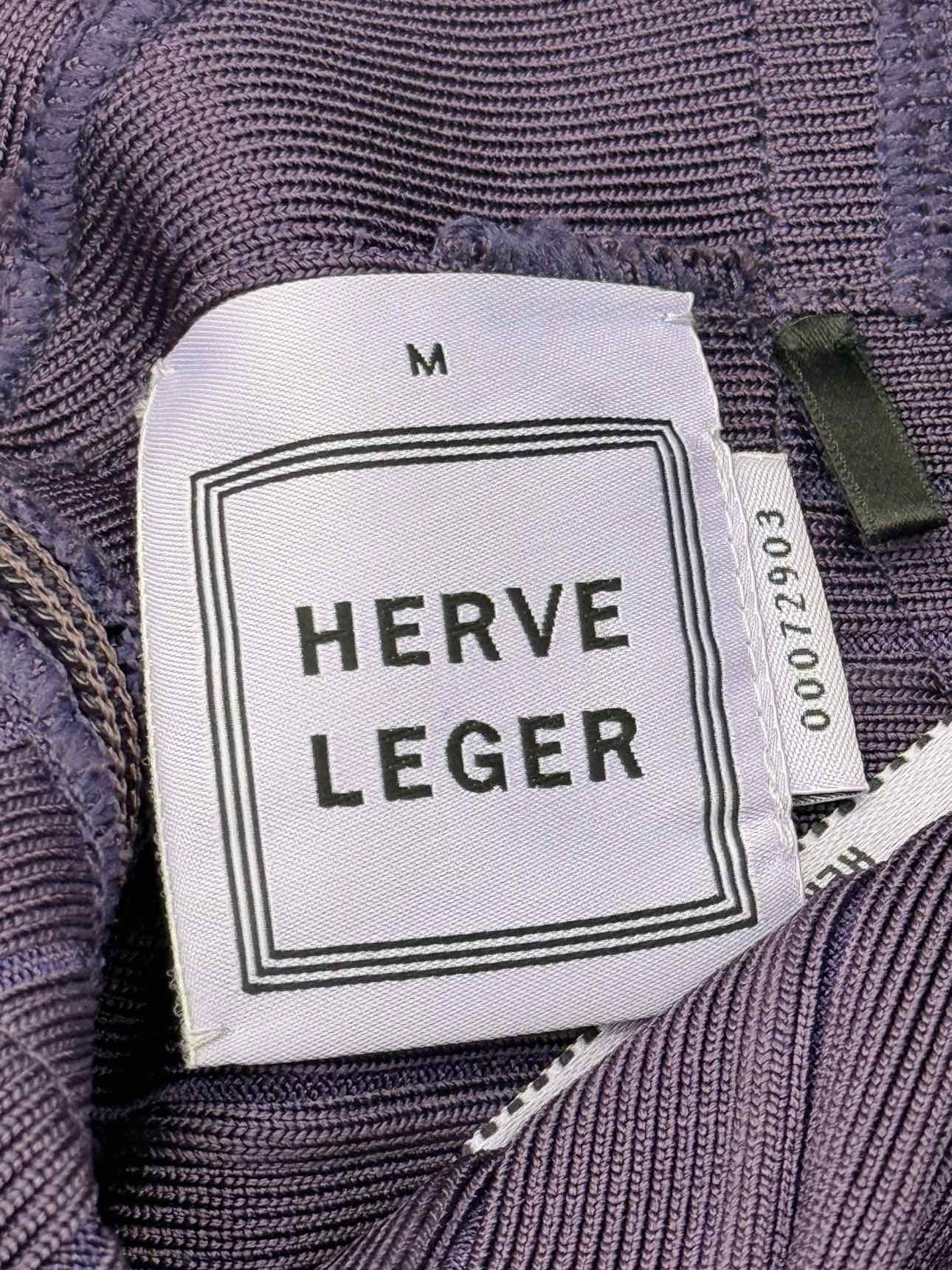 HERVE LEGER Bandage Purple Size Medium Short Dress