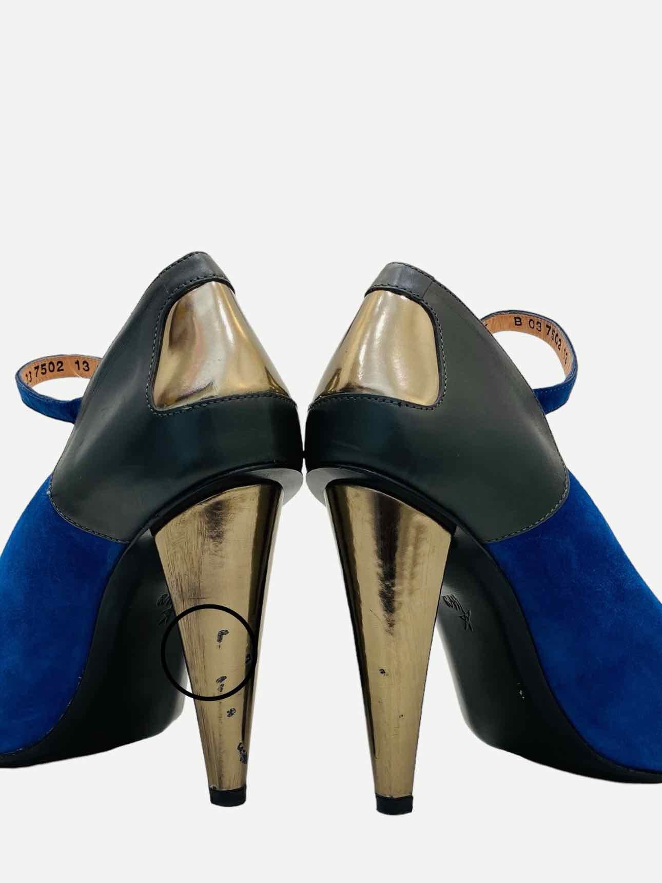 ROLAND MOURET Ankle Strap Blue & Black Pumps 37