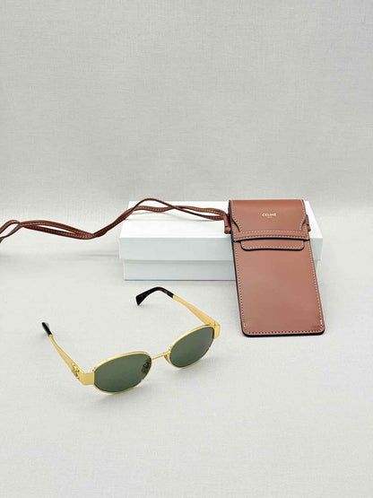 CELINE Gold Tone Sunglasses
