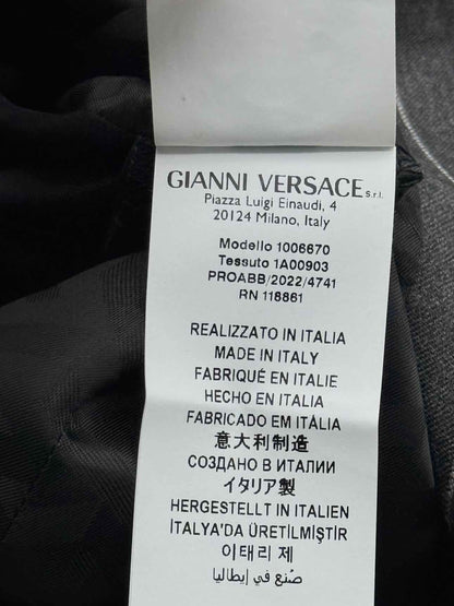 VERSACE Grey & White Pinstripe Size US 2 Midi Skirt