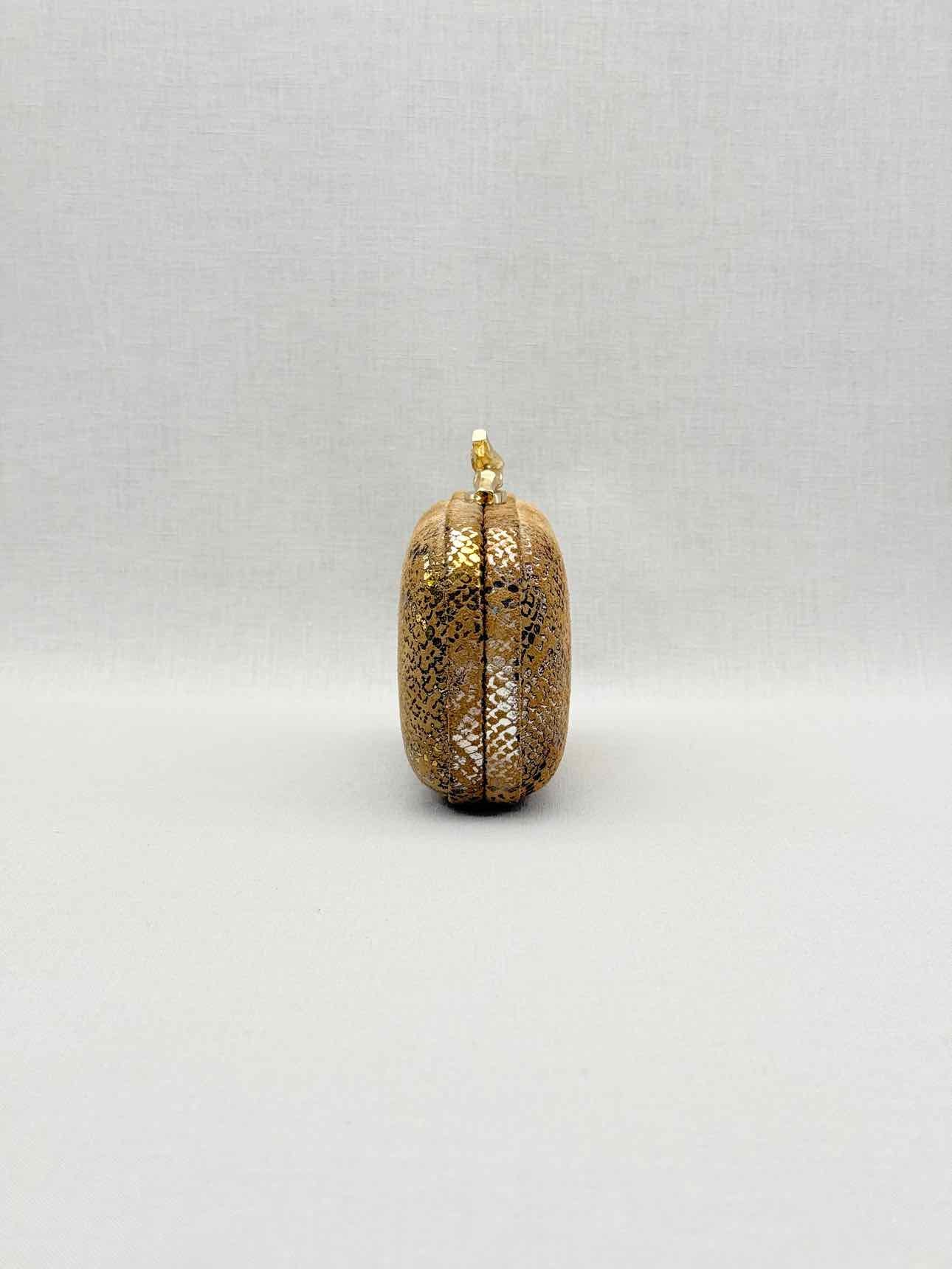 DVF Lytton Minaudière Metallic Gold Clutch