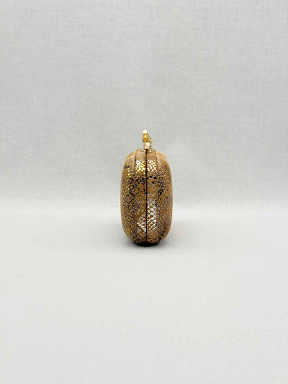 DVF Lytton Minaudière Metallic Gold Clutch