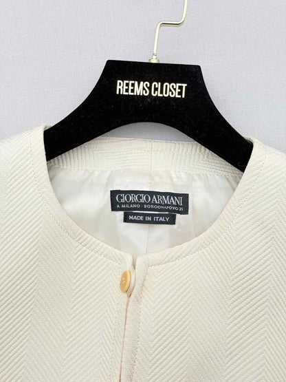 GIORGIO ARMANI Cream Jacquard Size US 8 Outfit Set